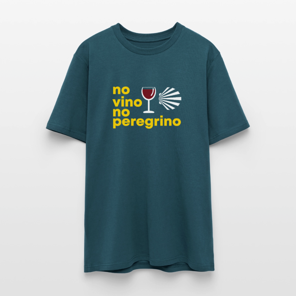 T-Shirt: no vino no peregrino - 180g/m2 - Dunkles Petrol