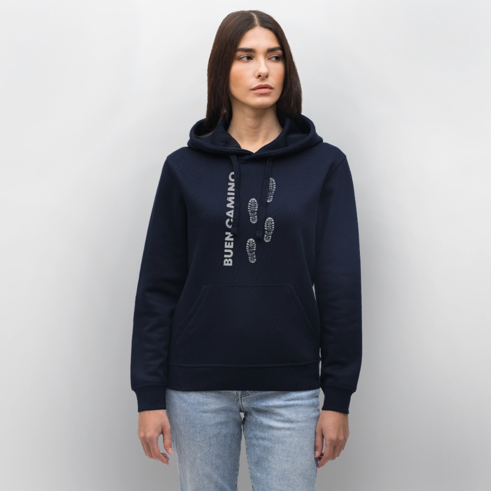Unisex Hoodie: Buen Camino - footprints - French Navy