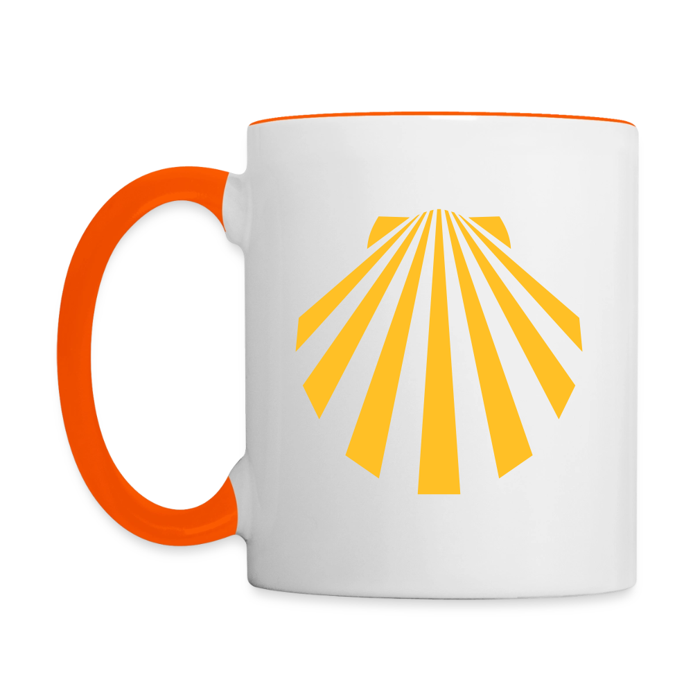 Tasse: Jakobsmuschel gelb - Weiß/Orange