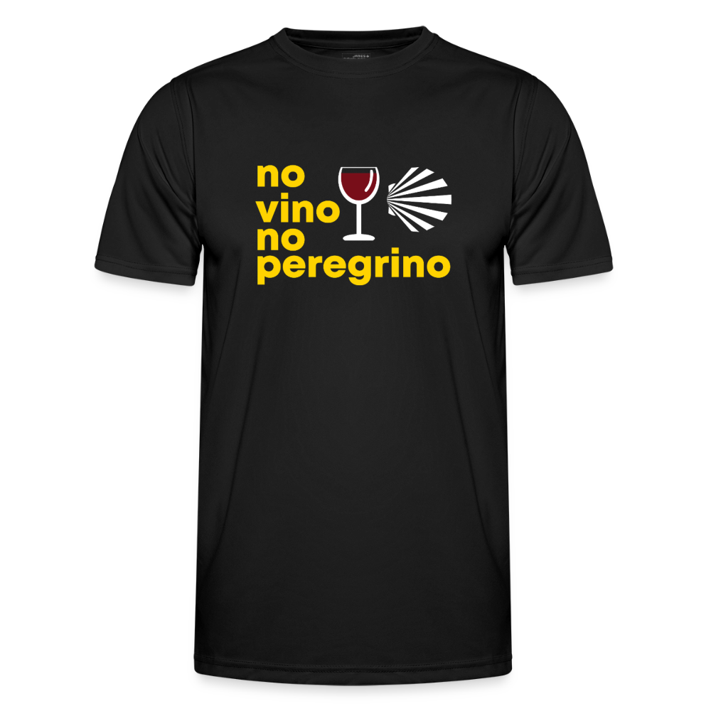 Männer Funktions-T-Shirt: no vino no peregrino - Schwarz