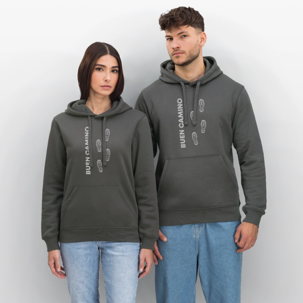 Unisex Hoodie: Buen Camino - footprints - Anthrazit