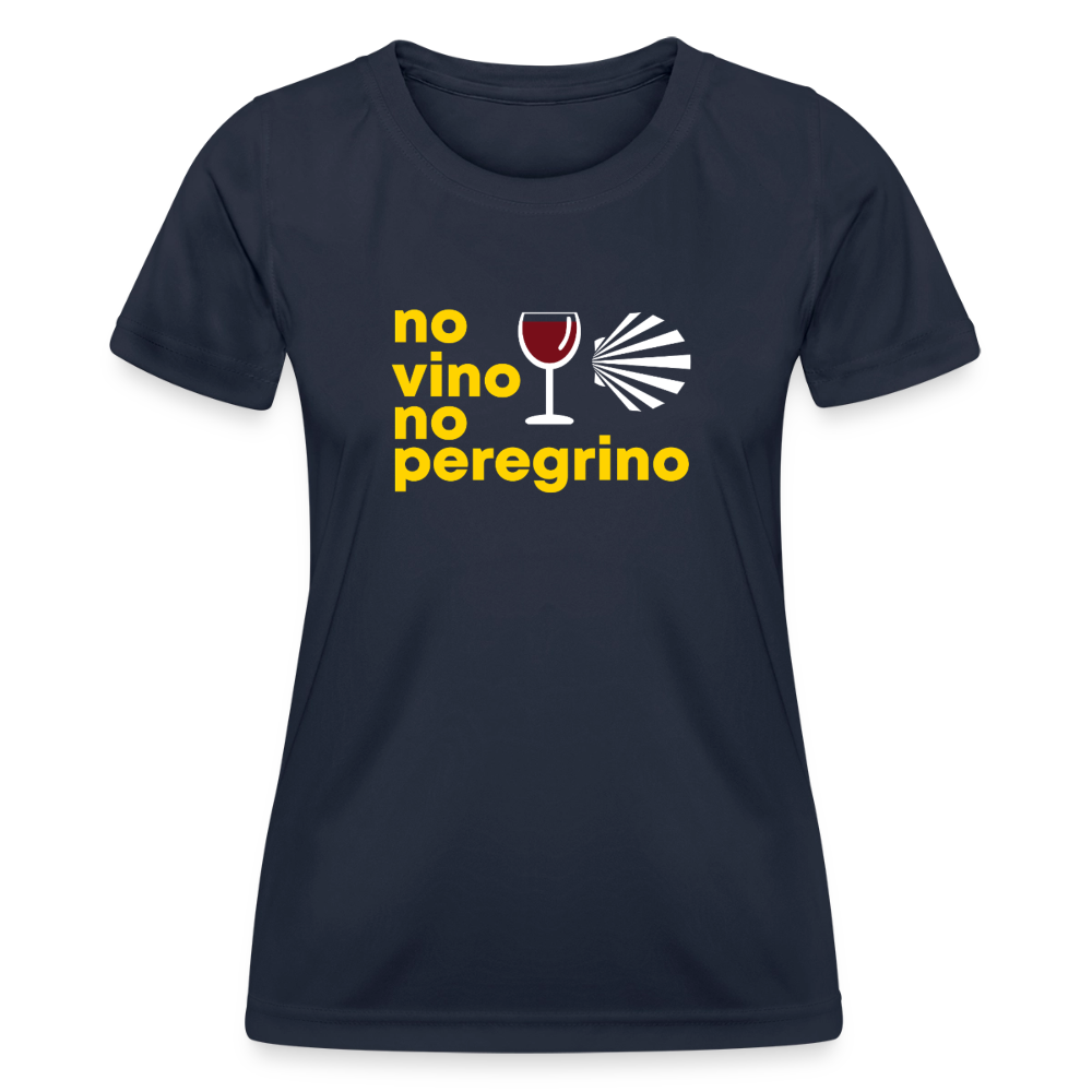 Frauen Funktions-T-Shirt: no vino no peregrino - Navy