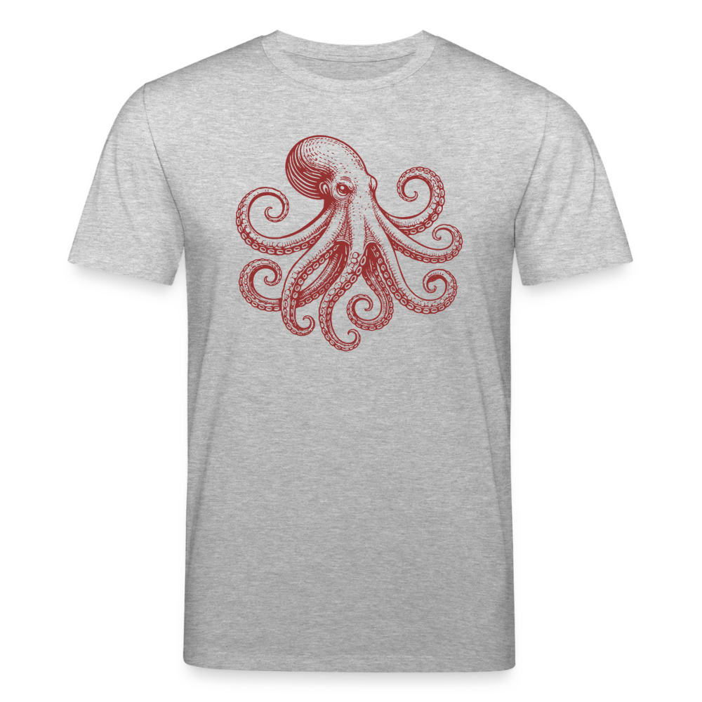 T-Shirt: Pulpo red - Grau meliert