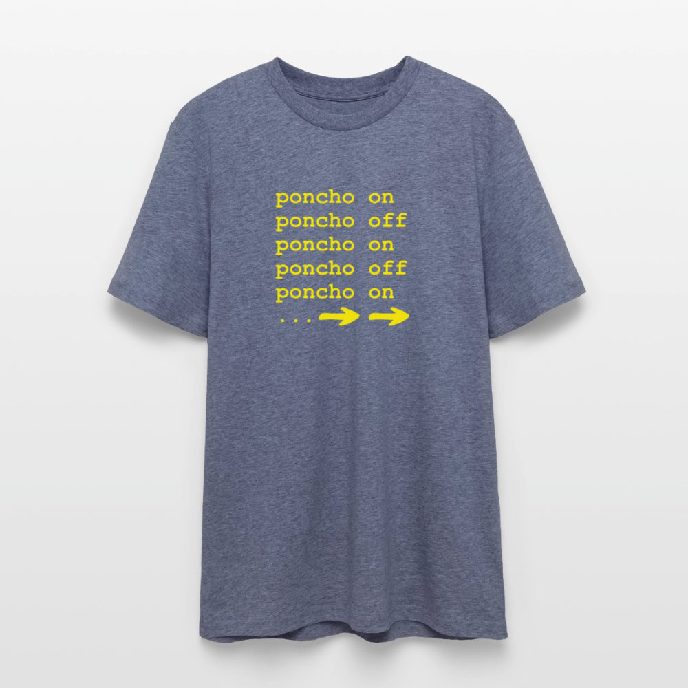 Poncho on/off | Unisex Bio-T-Shirt - Dunkelblau meliert