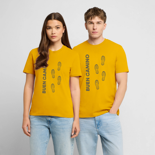 T-Shirt: Buen Camino - dark 180g/m2 - Spektralgelb