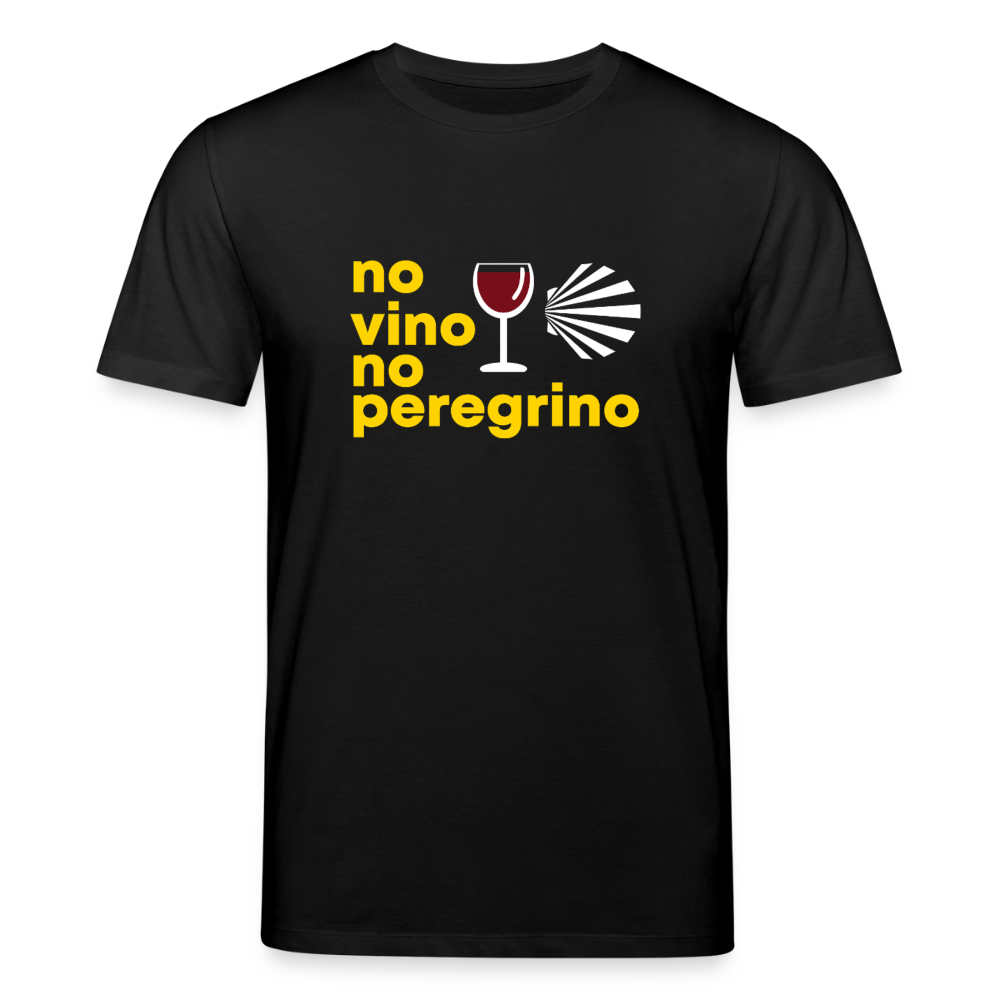 T-Shirt: no vino no peregrino - 180g/m2 - Schwarz