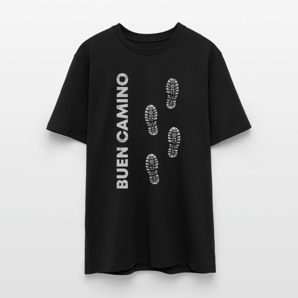 T-Shirt: Buen Camino light footprints - 180g/m2 - Schwarz