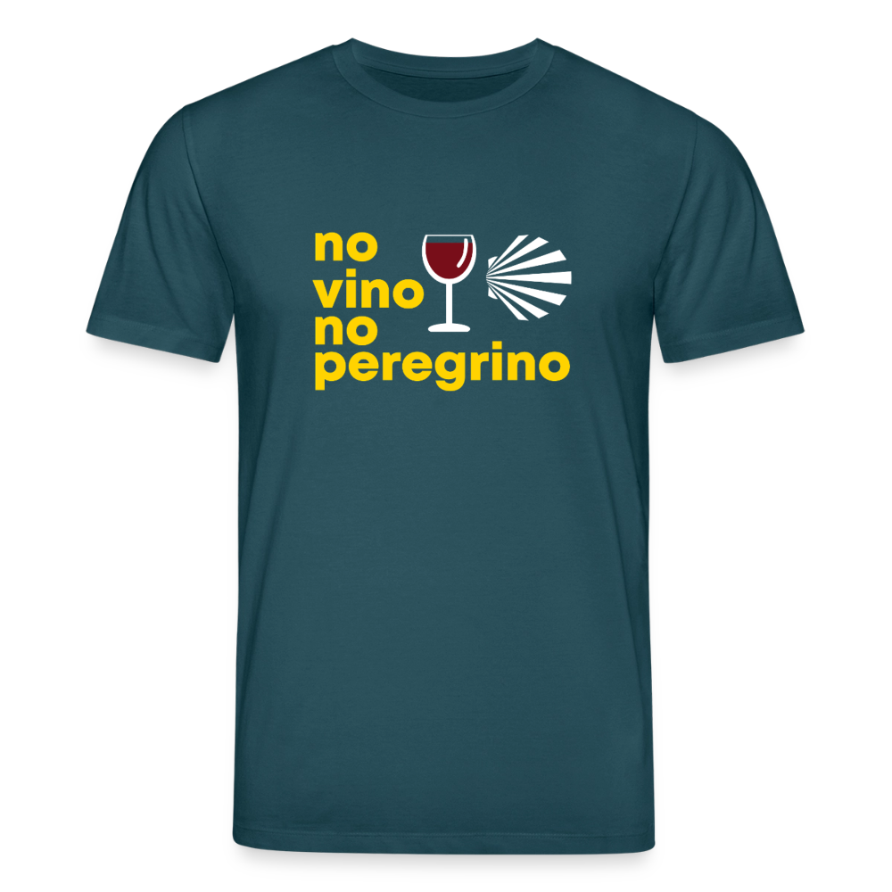 T-Shirt: no vino no peregrino - 180g/m2 - Dunkles Petrol