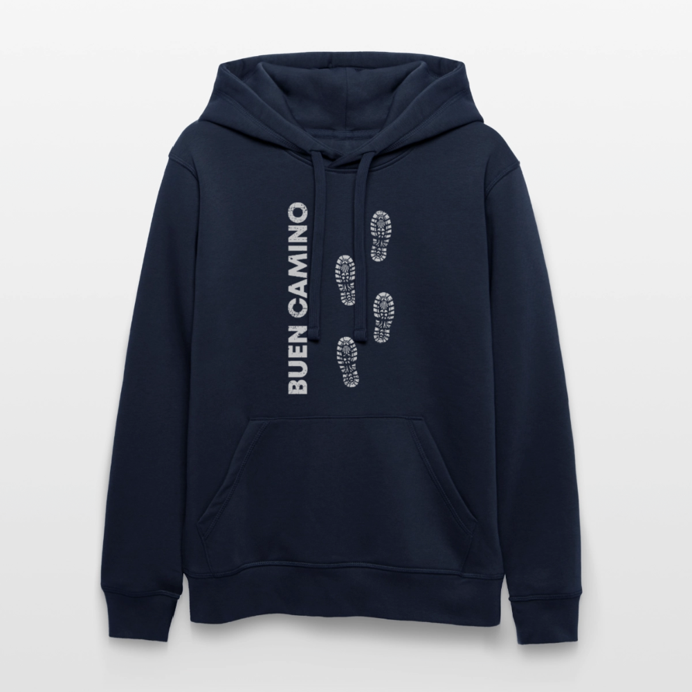 Unisex Hoodie: Buen Camino - footprints - French Navy