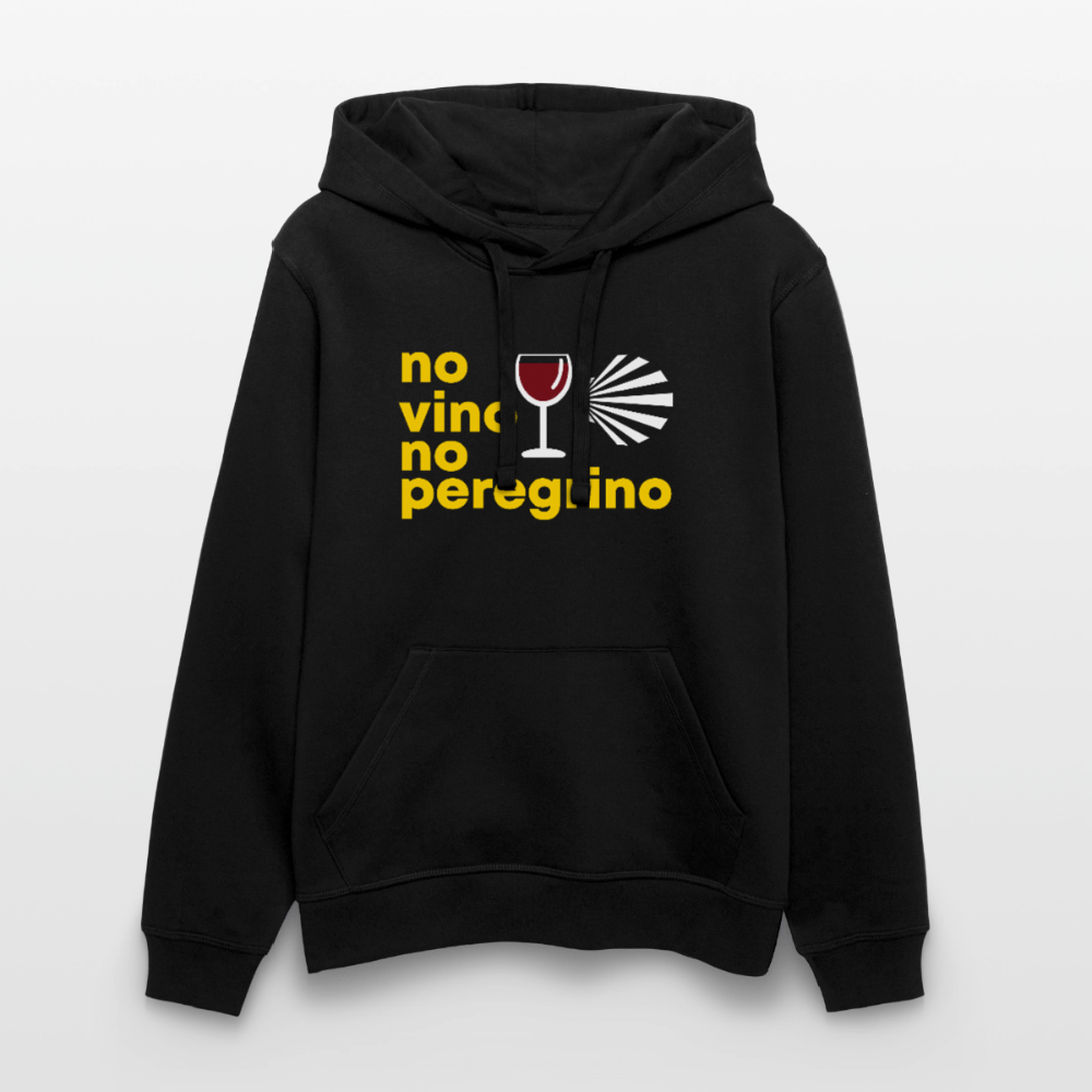 Unisex Hoodie: no vino no peregrino - Schwarz