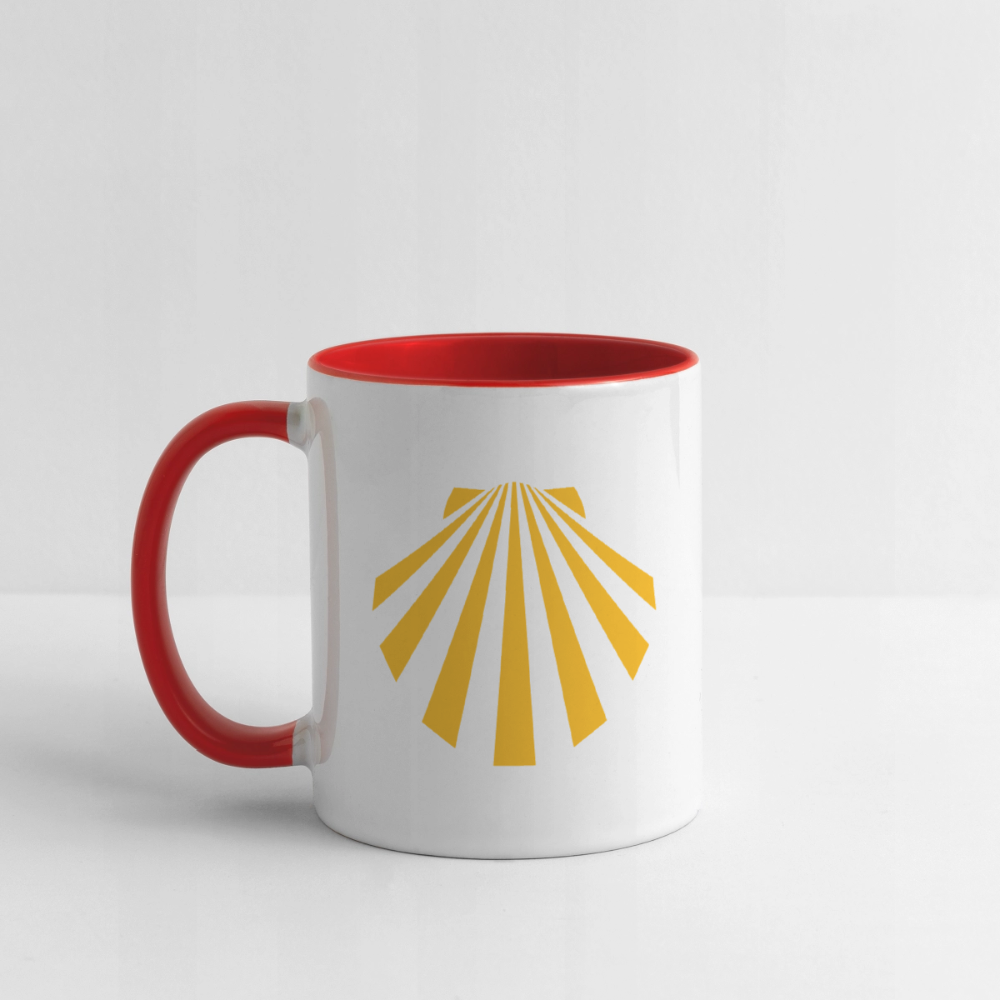 Tasse: Jakobsmuschel gelb - Weiß/Rot