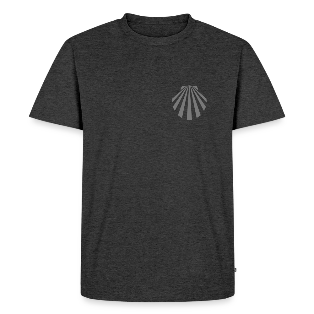 Männer Premium T-Shirt: Jakobsmuschel dark - Anthrazit meliert