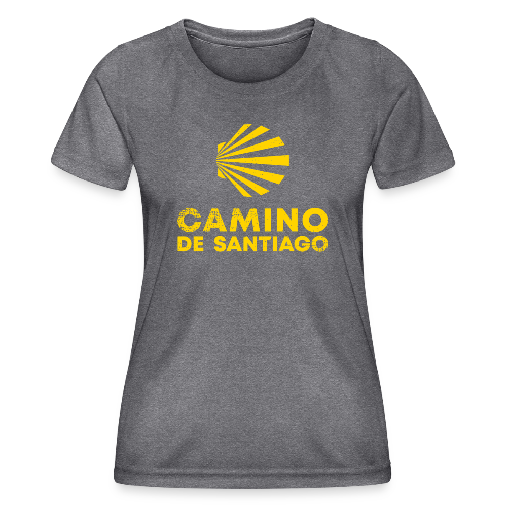 Frauen Funktions-T-Shirt: Camino de Santiago - Viera - dunkle Melange 