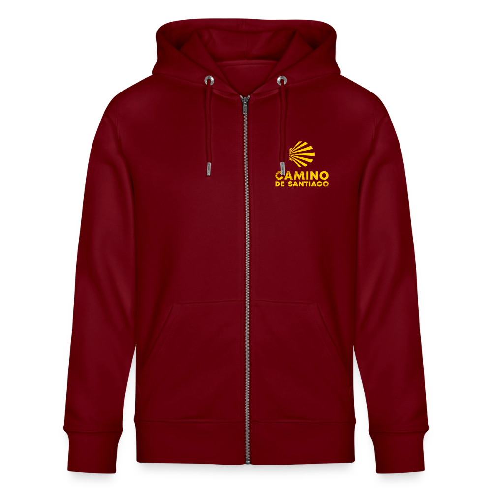 Hoodie unisex ZIP: Camino de Santiago - Burgunderrot