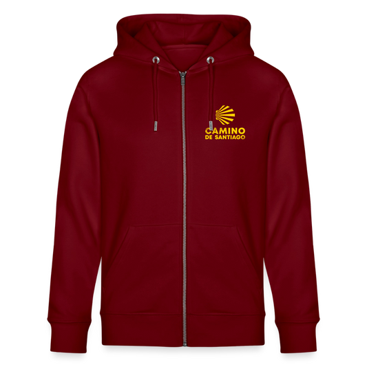 Hoodie unisex ZIP: Camino de Santiago - Burgunderrot