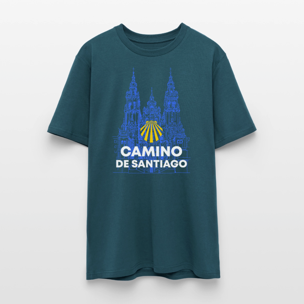 T-Shirt: Camino de Santiago Cathedral - 180g/m2 - Dunkles Petrol