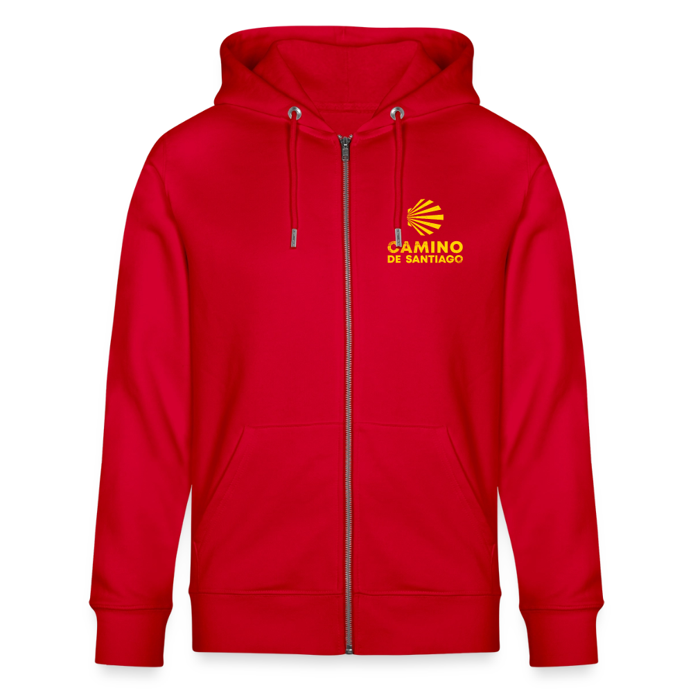 Hoodie unisex ZIP: Camino de Santiago - Rot