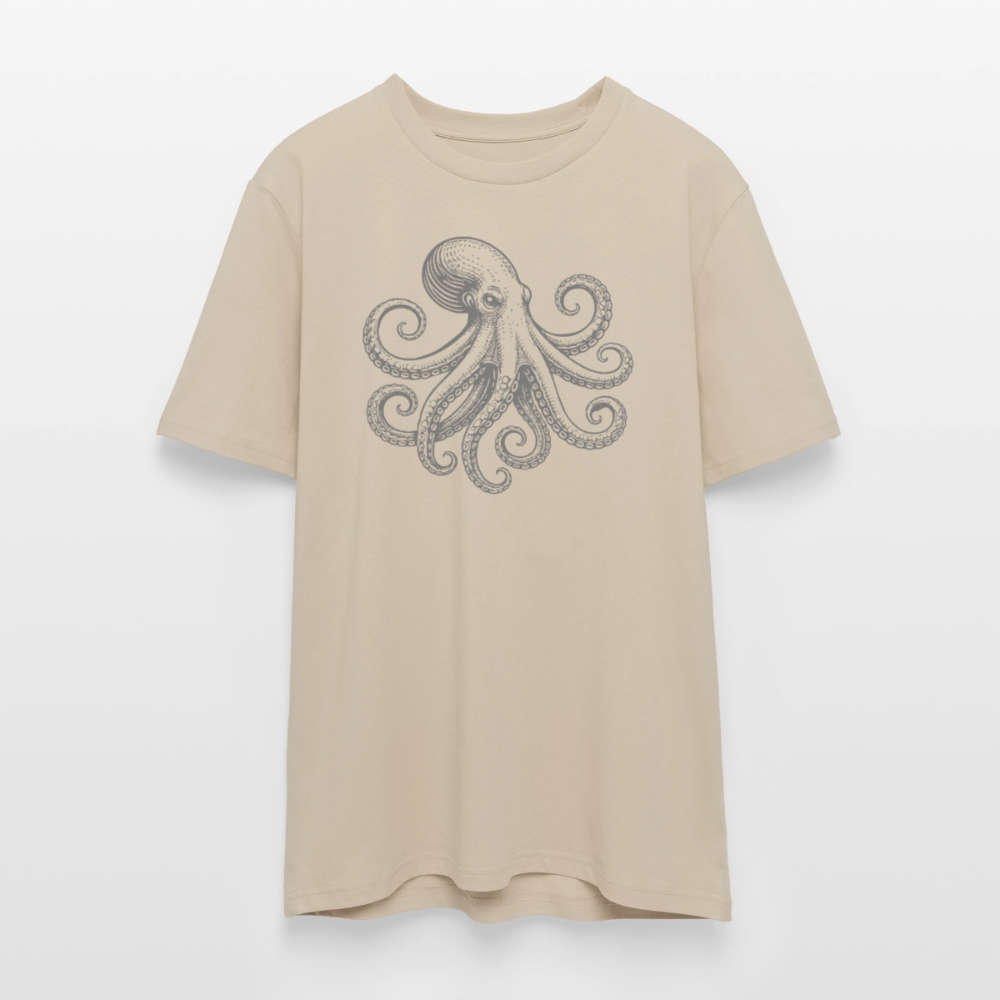T-Shirt: Pulpo grau - Beige