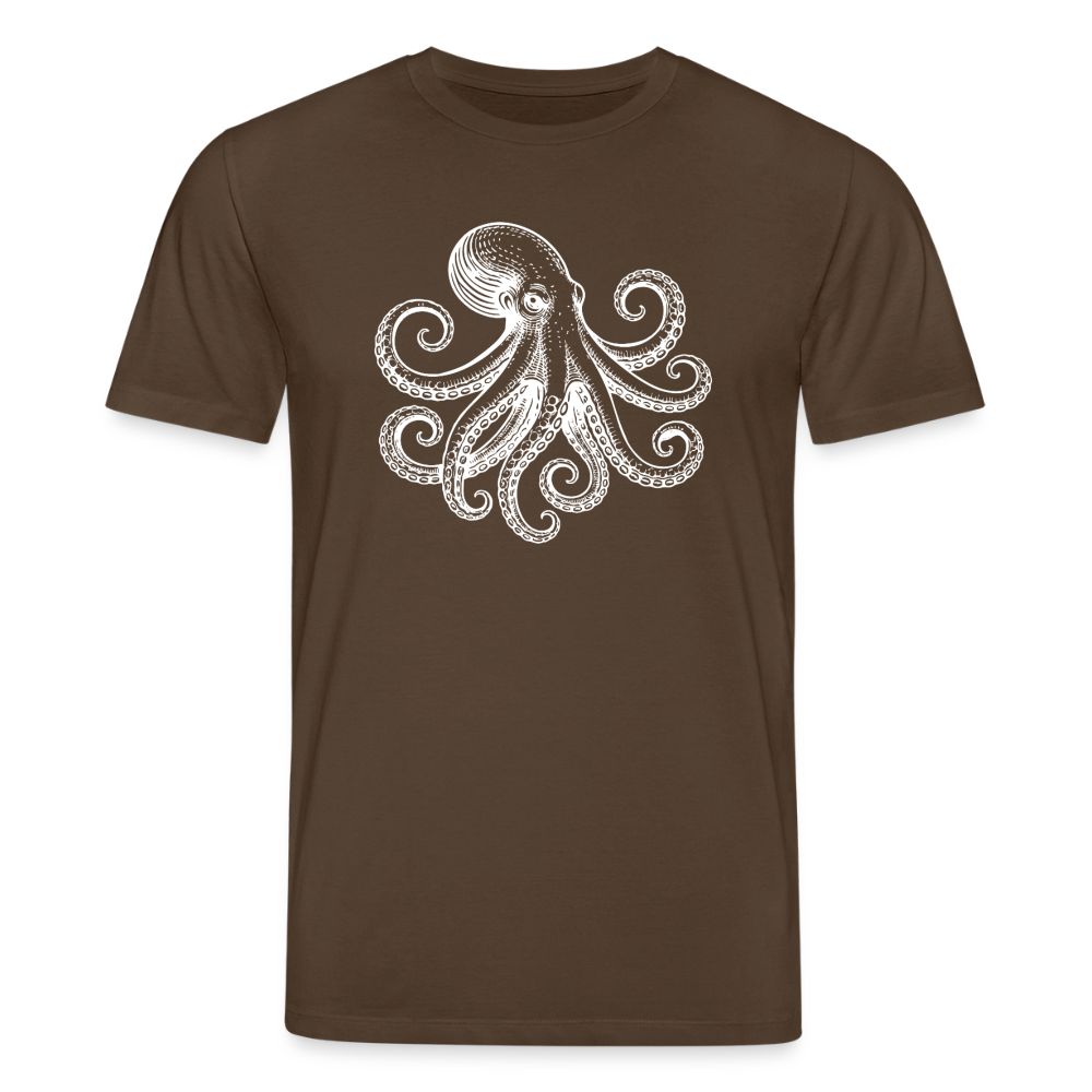 T-Shirt: Pulpo white - Dunkelbraun