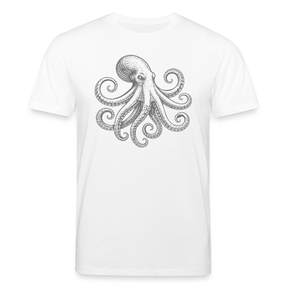 T-Shirt: Pulpo grau - Weiß