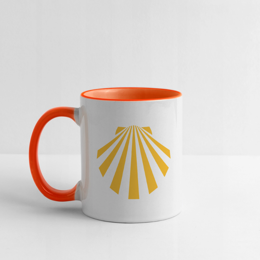 Tasse: Jakobsmuschel gelb - Weiß/Orange