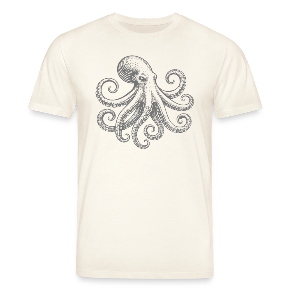 T-Shirt: Pulpo grau - Naturweiß 