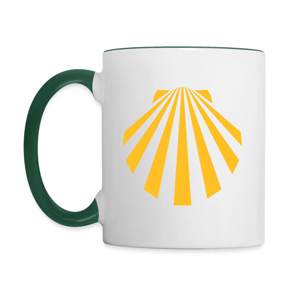 Tasse: Jakobsmuschel gelb - Weiß/Dunkelgrün