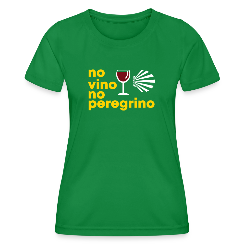 Frauen Funktions-T-Shirt: no vino no peregrino - Kelly Green