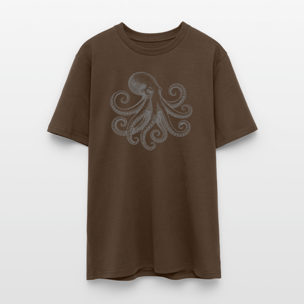 T-Shirt: Pulpo grau - Dunkelbraun