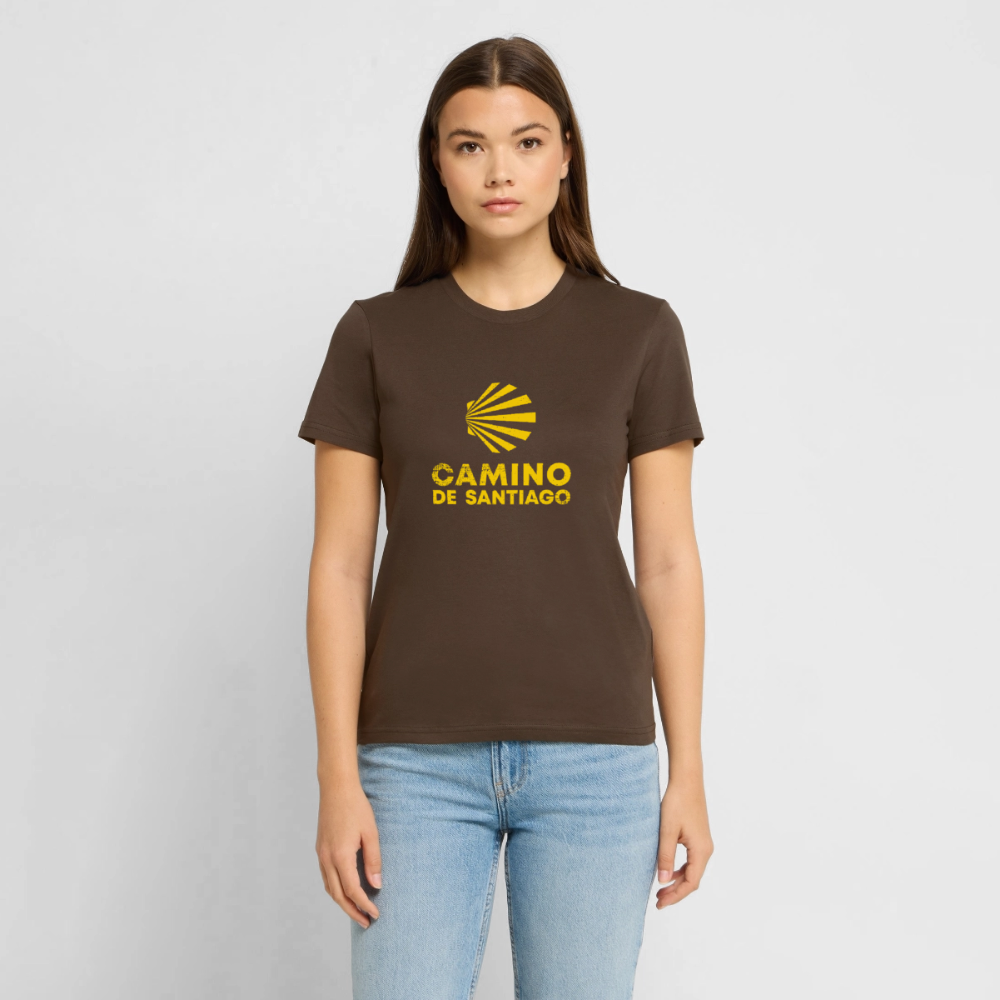 T-Shirt: Camino de Santiago Viera rough - 180g/m2 - Dunkelbraun