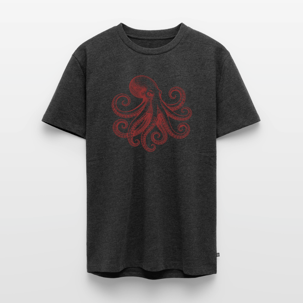 Männer Premium T-Shirt: Pulpo red - Anthrazit meliert