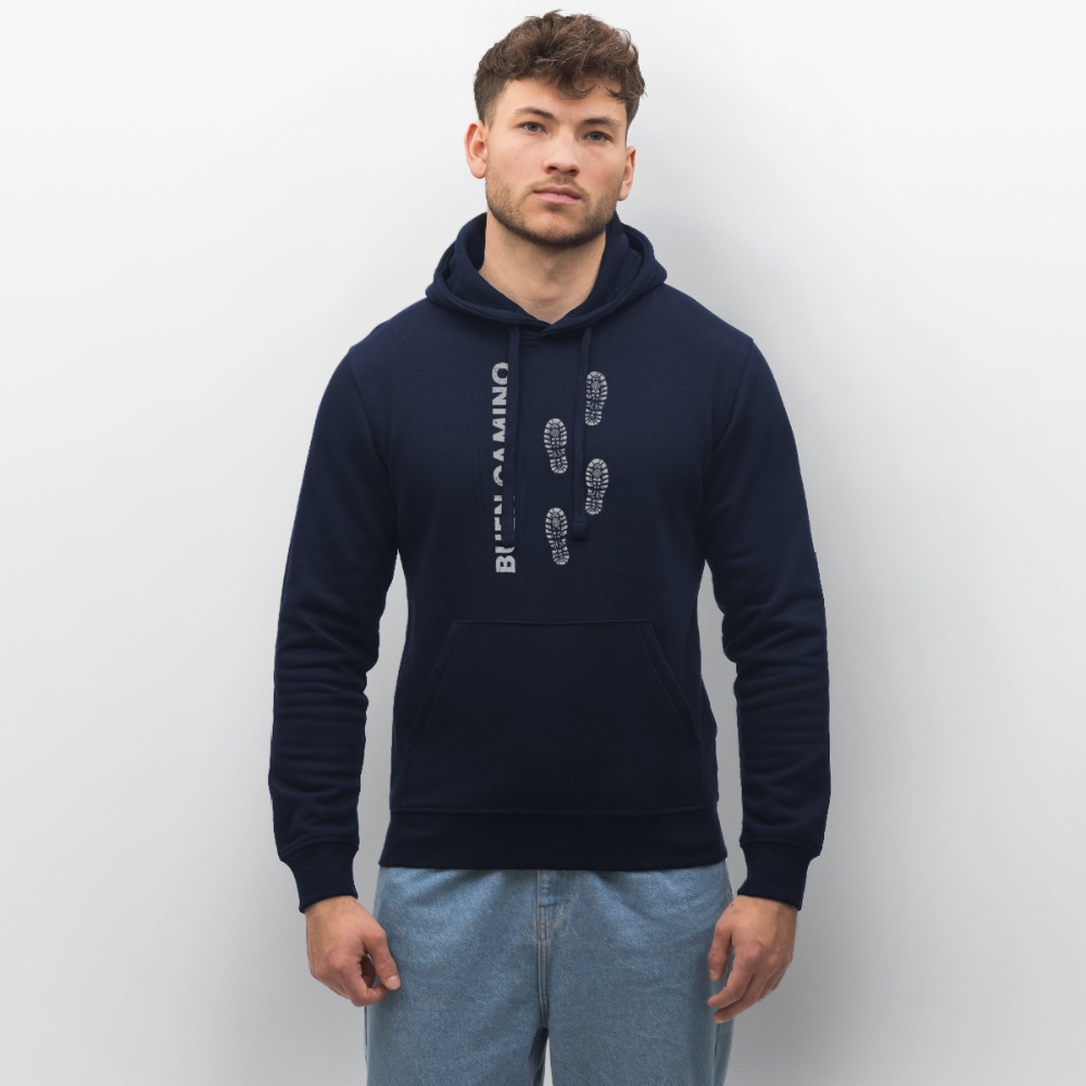 Unisex Hoodie: Buen Camino - footprints - French Navy