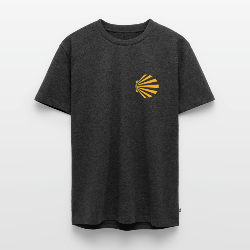 Männer Premium T-Shirt: Jakobsmuschel yellow - Anthrazit meliert