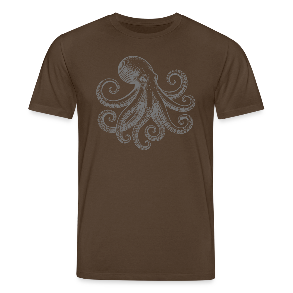 T-Shirt: Pulpo grau - Dunkelbraun