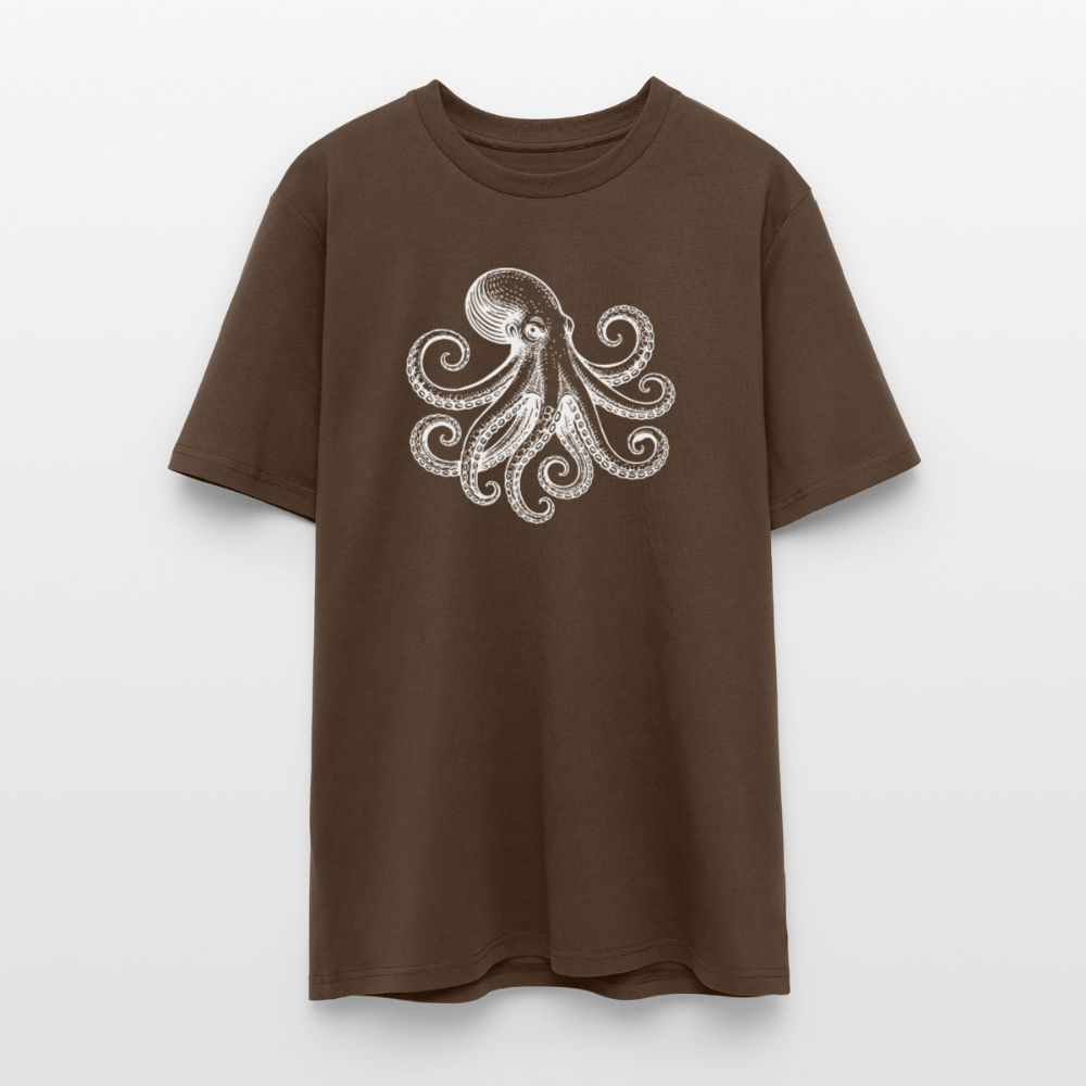 T-Shirt: Pulpo white - Dunkelbraun