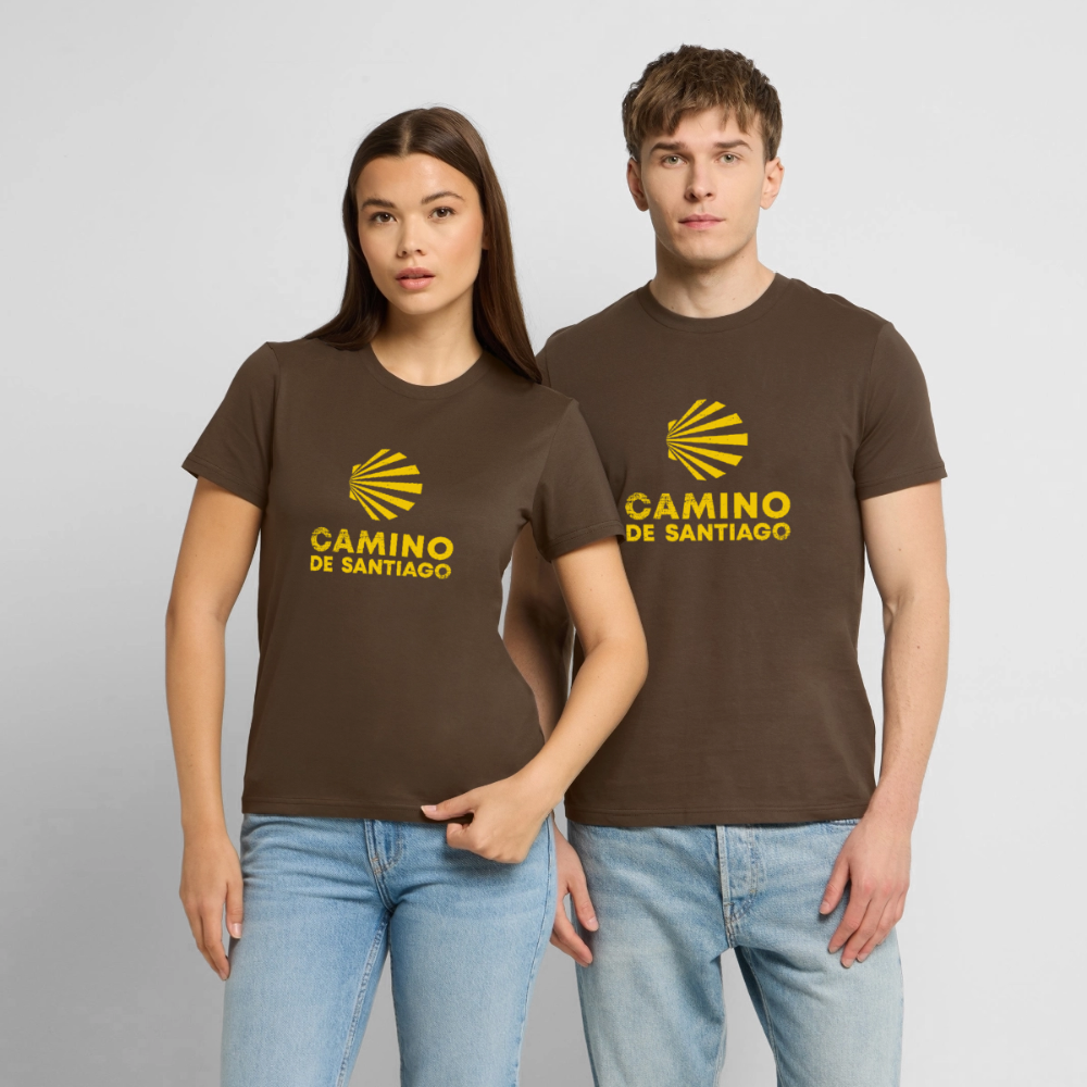 T-Shirt: Camino de Santiago Viera rough - 180g/m2 - Dunkelbraun