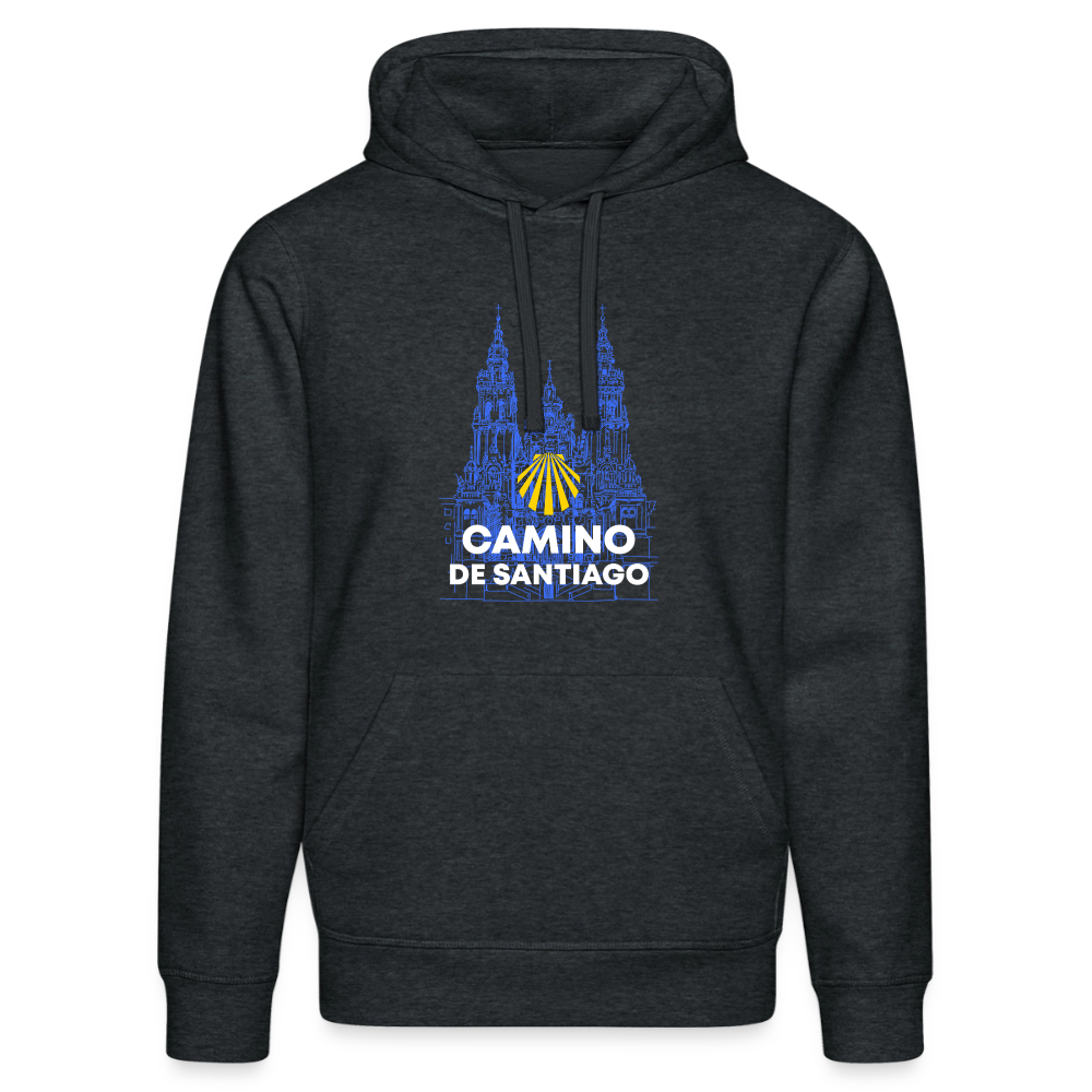 Unisex Hoodie: Camino de Santiago - Cathedral - Dunkelgrau meliert