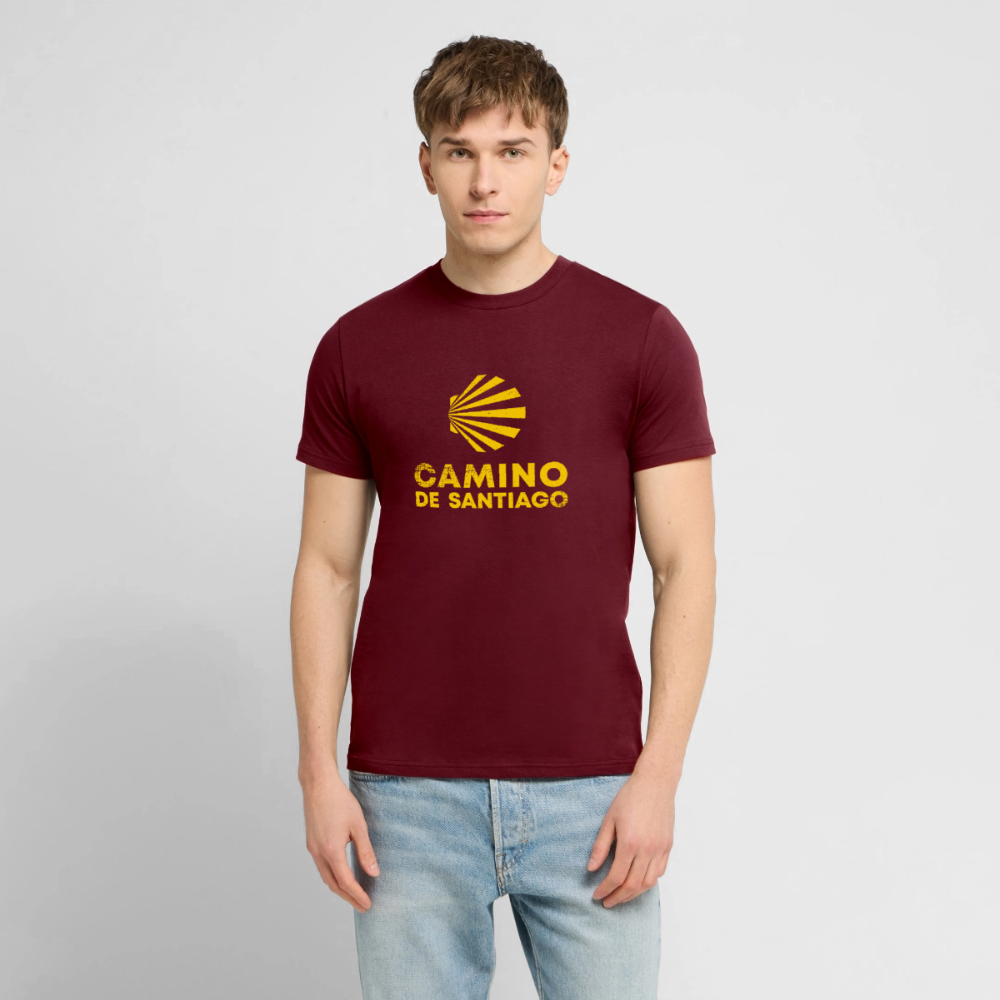T-Shirt: Camino de Santiago Viera rough - 180g/m2 - Burgunderrot