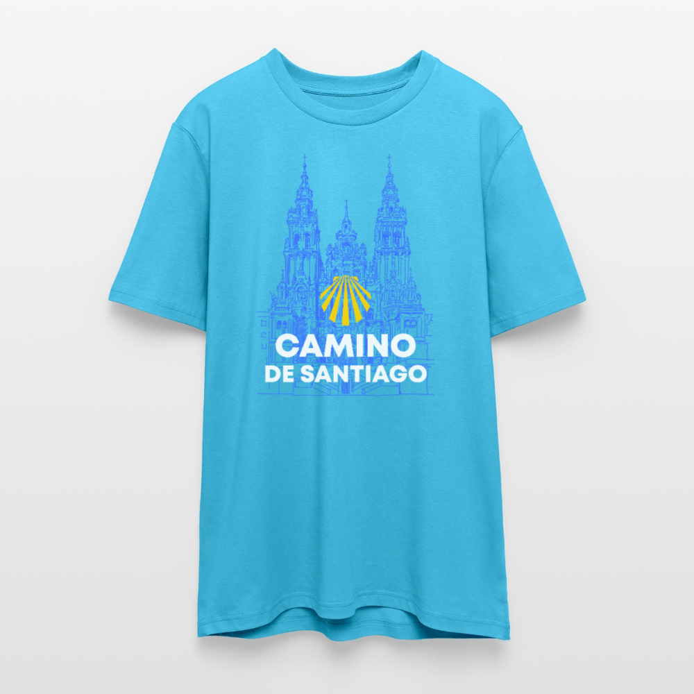 T-Shirt: Camino de Santiago Cathedral - 180g/m2 - Aquablau