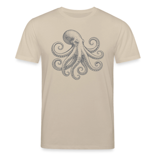 T-Shirt: Pulpo grau - Beige