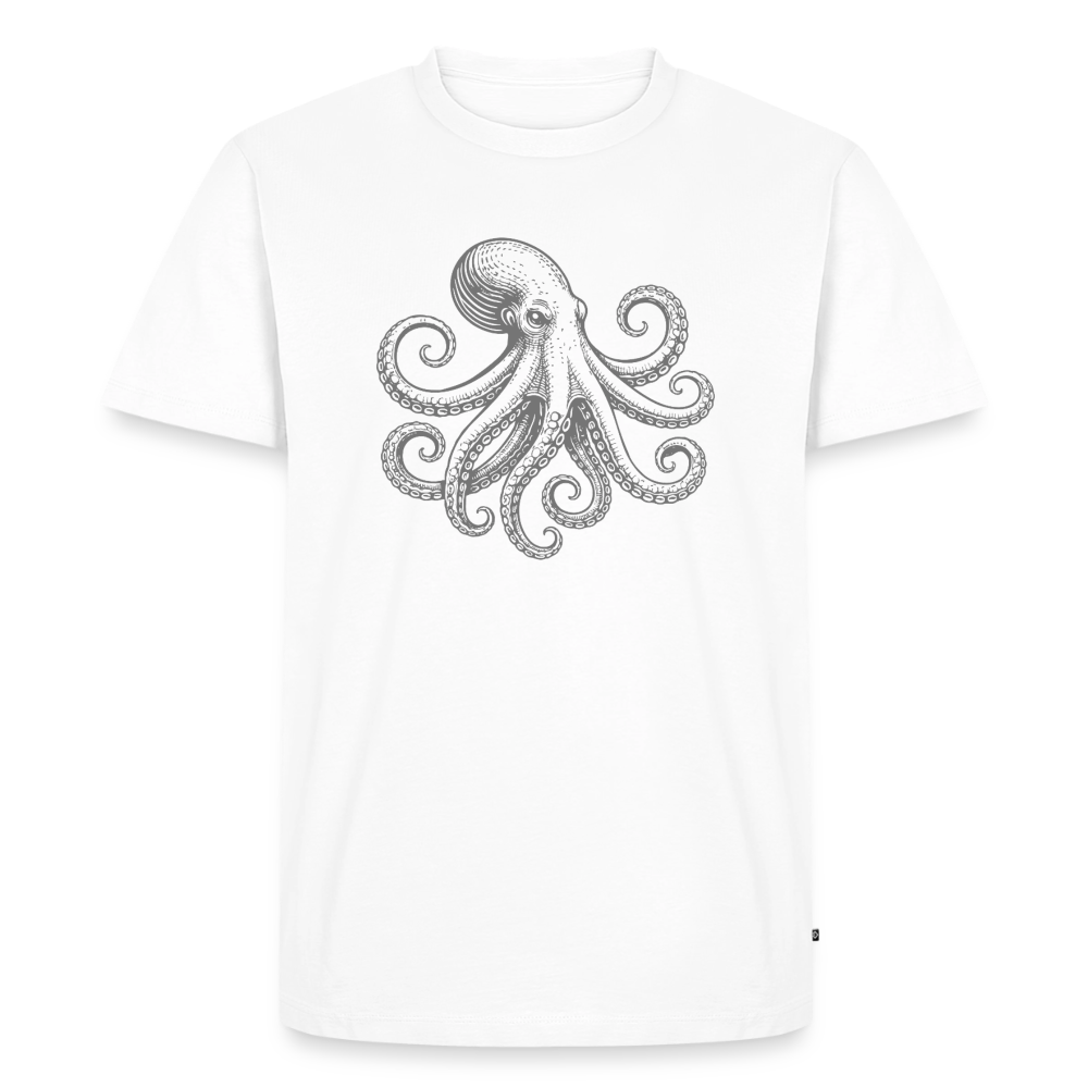 Männer Premium T-Shirt: Pulpo grey - Weiß