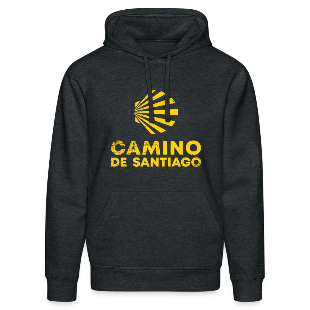 Unisex Hoodie: Camino de Santiago - Dunkelgrau meliert