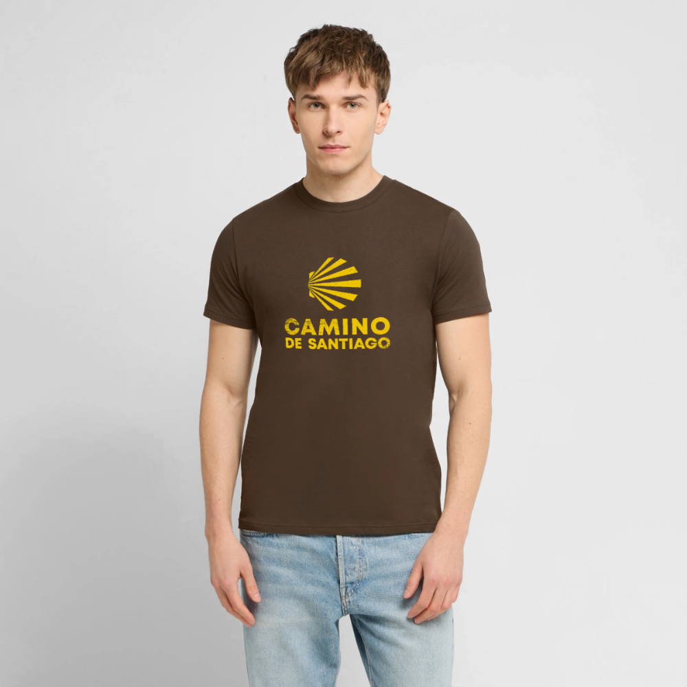 T-Shirt: Camino de Santiago Viera rough - 180g/m2 - Dunkelbraun