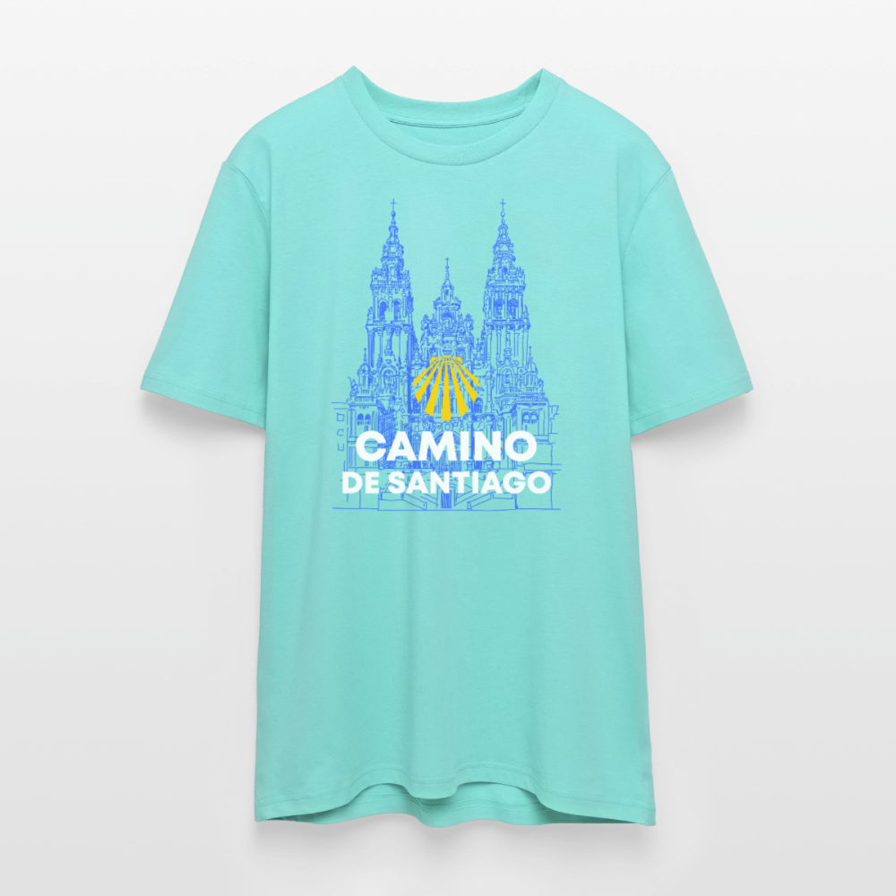 T-Shirt: Camino de Santiago Cathedral - 180g/m2 - Poolblau