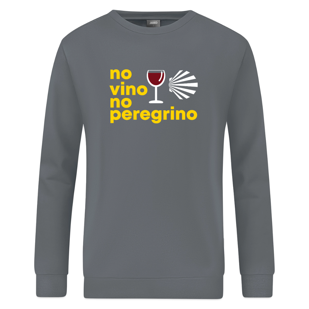 Sweatshirt: no vino no peregrino - Grau