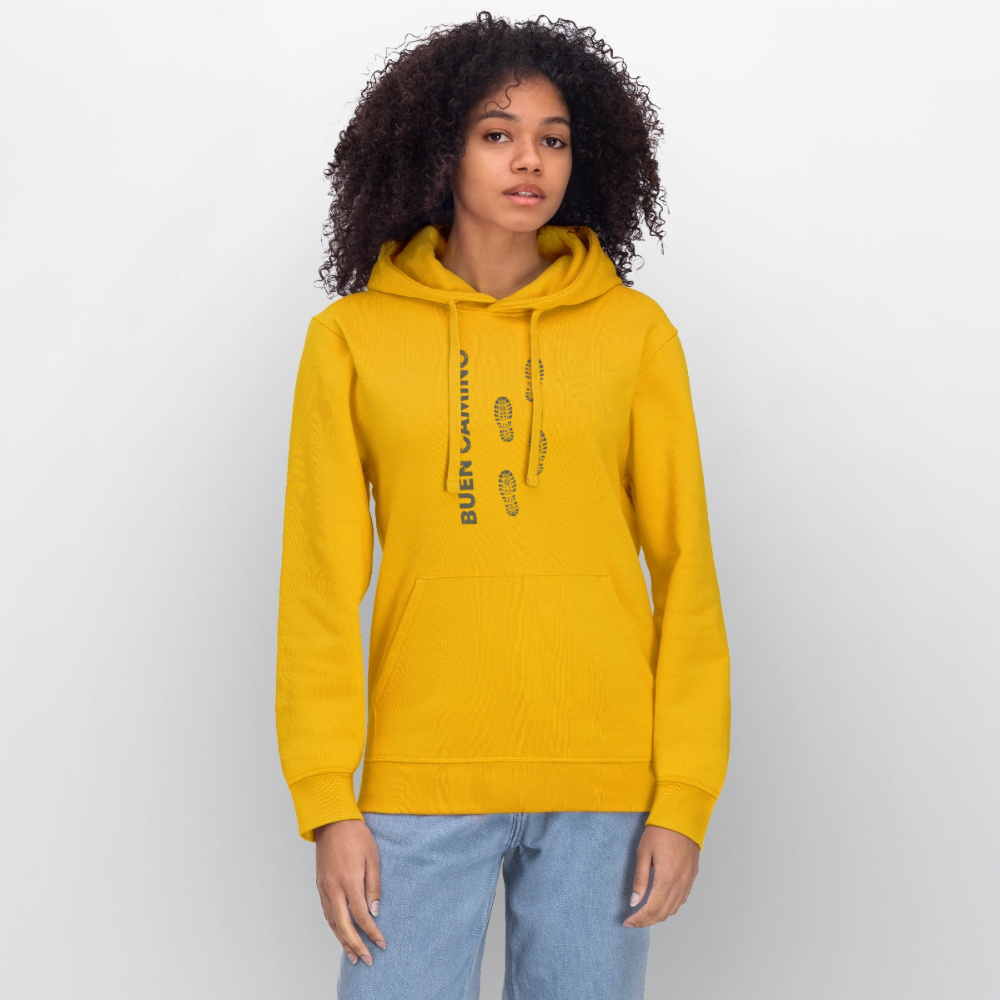 Unisex Hoodie: Buen Camino footprints dark - Spektralgelb