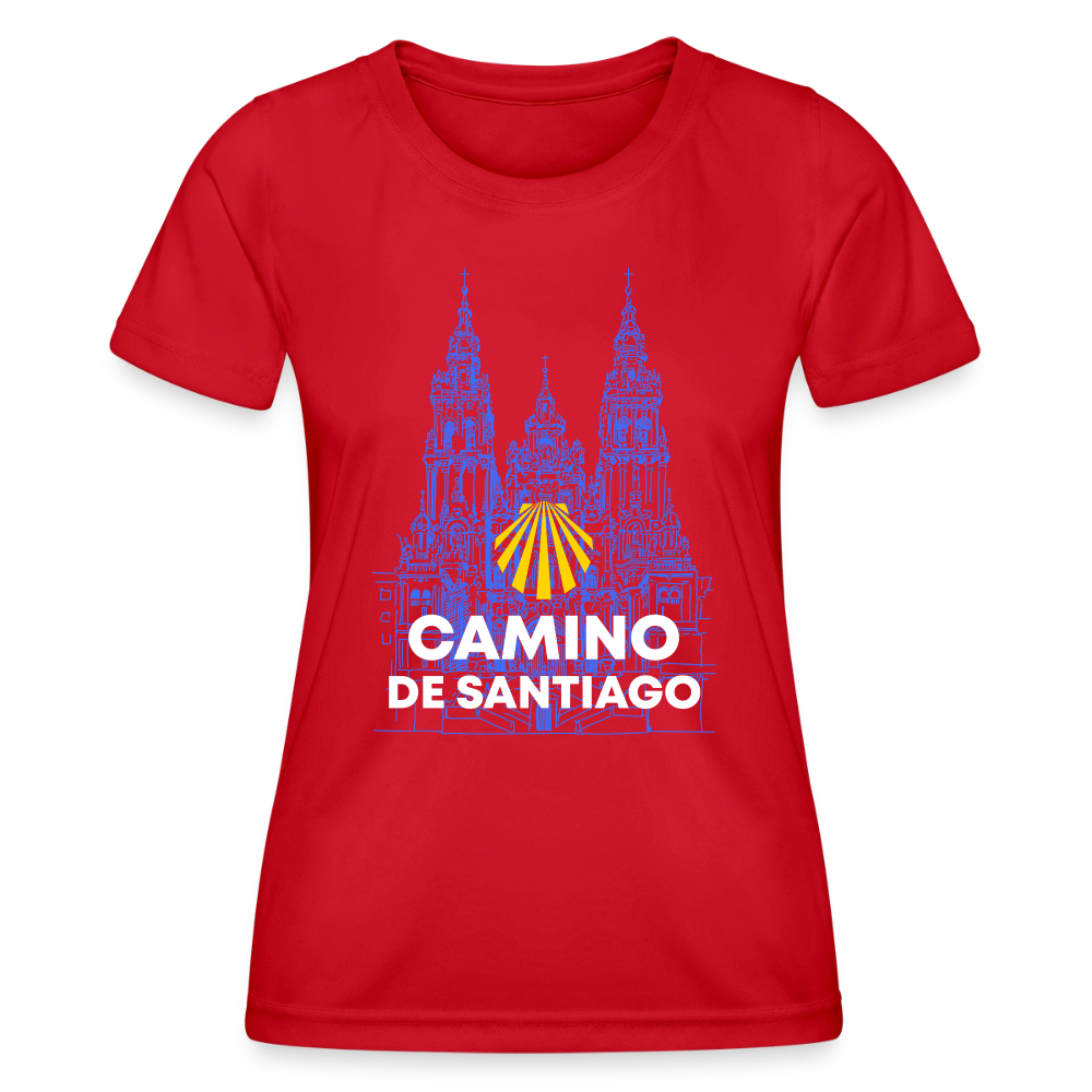 Frauen Funktions-T-Shirt: Camino de Santiago - Cathedral - Rot