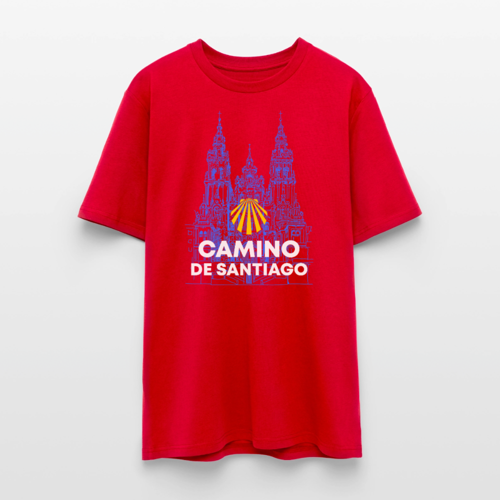 T-Shirt: Camino de Santiago Cathedral - 180g/m2 - Rot