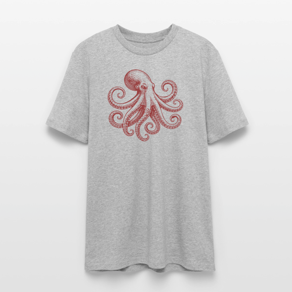 T-Shirt: Pulpo red - Grau meliert