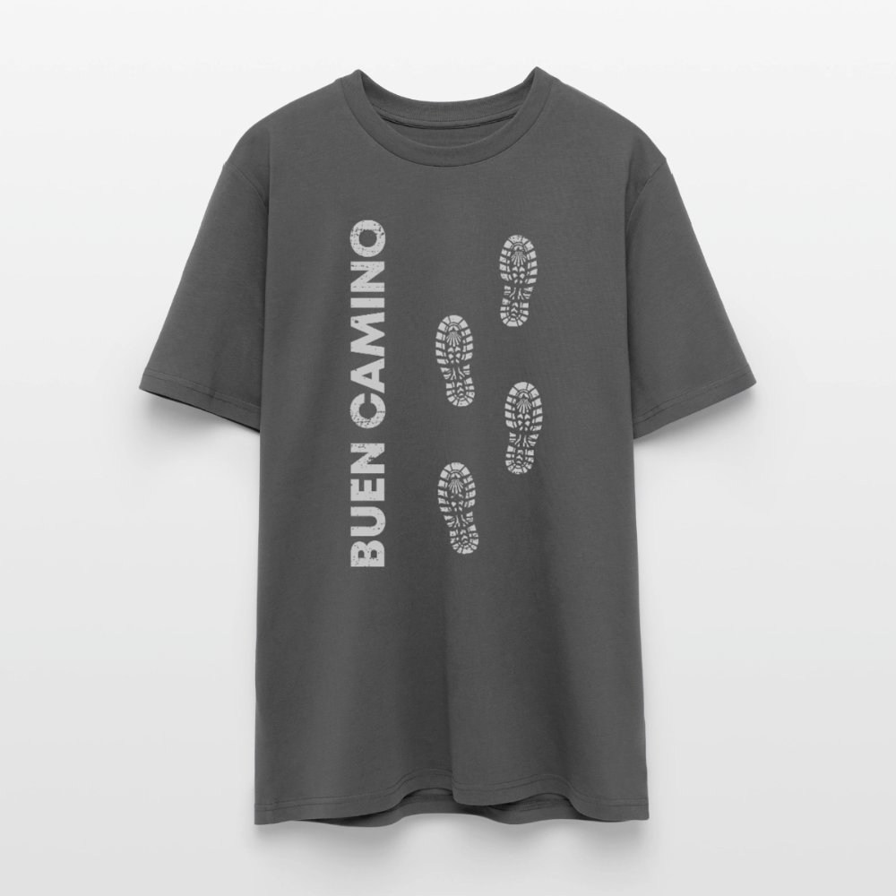 T-Shirt: Buen Camino light footprints - 180g/m2 - Anthrazit